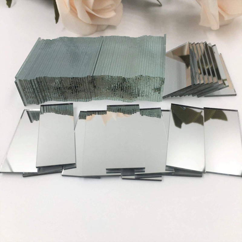 NUORUI Glass Mosaic Rectangles Brick-Shaped Mirror Mosaic Tiles (Pack of 60) (15 x 35 mm) - Image 2